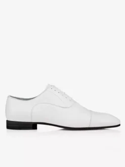 Chaussures habillées pour hommes Oxford blanches à bout carré et à lacets ouverts pour mariage et bal