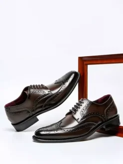Chaussures habillées pour hommes chaussures Oxford classiques à lacets et bout golf