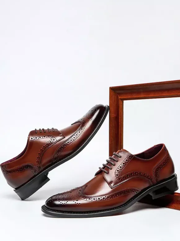 Chaussures habillées pour hommes chaussures Oxford classiques à lacets et bout golf