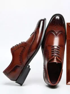 Chaussures habillées pour hommes chaussures Oxford classiques à lacets et bout golf