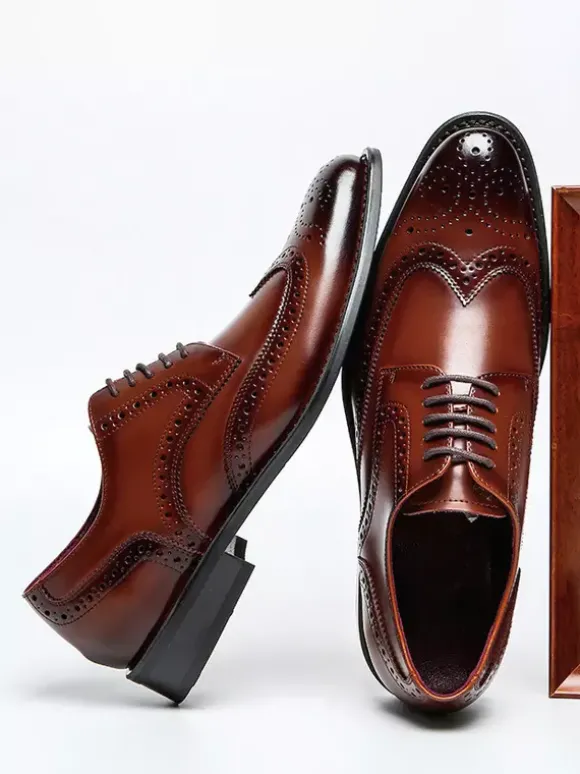 Chaussures habillées pour hommes chaussures Oxford classiques à lacets et bout golf