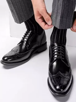 Chaussures habillées pour hommes chaussures Oxford classiques à lacets et bout golf