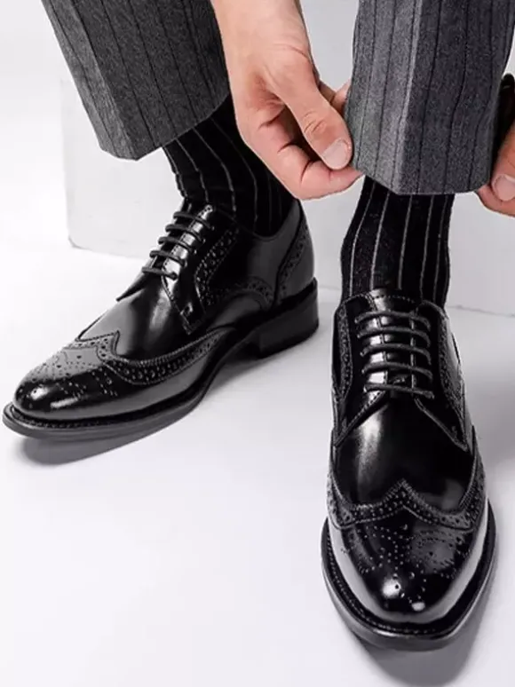 Chaussures habillées pour hommes chaussures Oxford classiques à lacets et bout golf