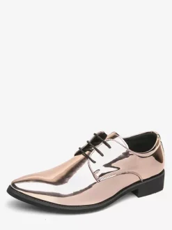Chaussures habillées pour hommes bleues à bout pointu et à lacets