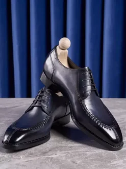 Chaussures habillées pour hommes élégantes à bout ouvert en cuir à lacets Derby chaussures de bal de mariage formelles