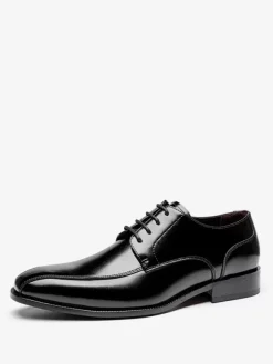 Chaussures habillées pour hommes à bout carré en cuir PU Derby Chaussures de bal de mariage