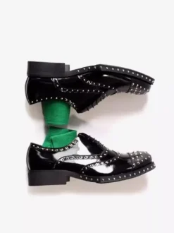 Chaussures habillées pour homme élégantes à bout rond en cuir de vache