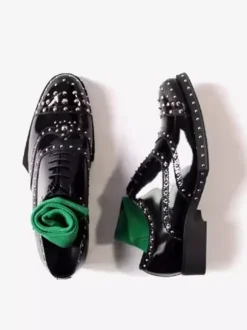 Chaussures habillées pour homme élégantes à bout rond en cuir de vache
