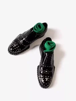 Chaussures habillées pour homme élégantes à bout rond en cuir de vache