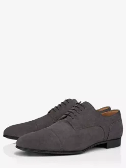 Chaussures habillées pour hommes en daim et cuir bout rond talons bas derbies décontractées
