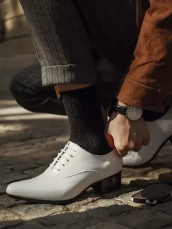 Chaussures habillées pour homme Chaussures habillées classiques en cuir à bout rond de qualité
