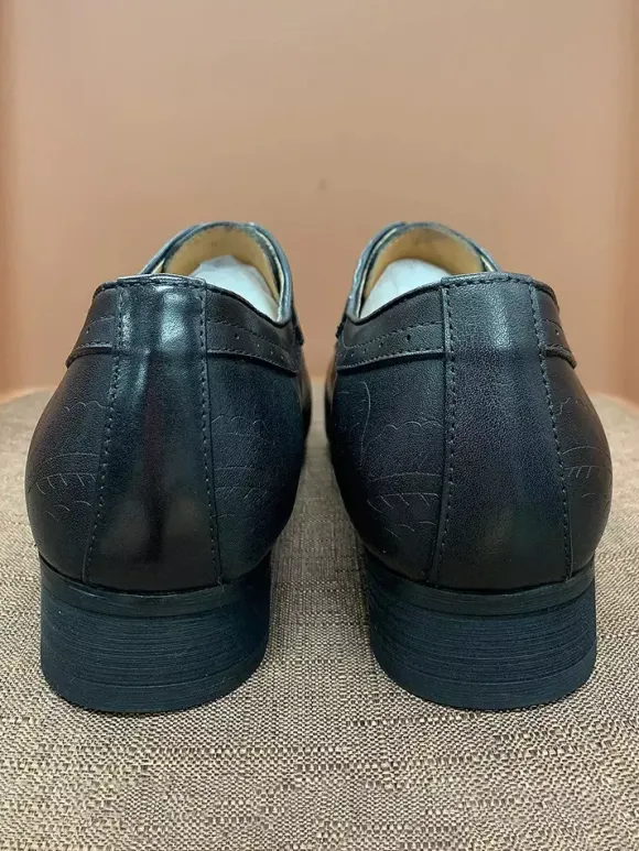 Chaussures habillées pour hommes richelieus à lacets en cuir véritable