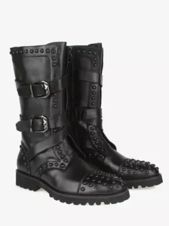 Chaussures Homme Bottes de Travail Rivet Bottines Cuir de Vachette Classique Noir