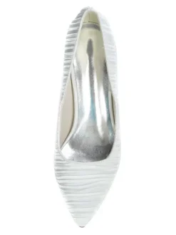 Chaussures mariage blanches en satin chaussures femme bout pointu à talon aiguille