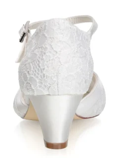 Chaussures mariée talon carré boucle réglable