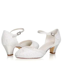 Chaussures mariée talon carré boucle réglable