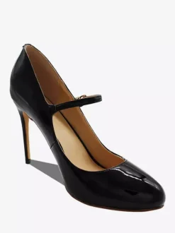 Chaussures Mary Jane à talons hauts escarpins noirs à boucle et bout rond et talon aiguille