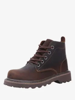 Chaussures Chaussures Homme Bottes de Travail Bottes Homme Cuir de Vachette Chic Noir
