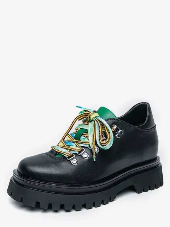 Chaussures décontractées pour hommes semelles compensées antidérapantes et lacets colorés style streetwear