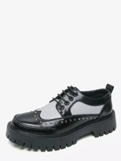 Chaussures décontractées pour hommes bout rond à lacets