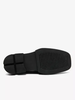 Chaussures de bal noires pour hommes bout rond motif pierre détails métalliques