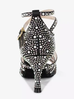 Chaussures de danse latine pour femmes bout ouvert perles talons hauts chaussures de bal de salon