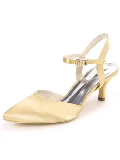 Chaussures de mariage chaussures de soirée satin bout pointu chaton talon chaussures de mariée
