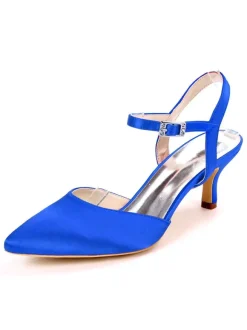 Chaussures de mariage chaussures de soirée satin bout pointu chaton talon chaussures de mariée