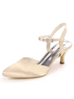 Chaussures de mariage chaussures de soirée satin bout pointu chaton talon chaussures de mariée