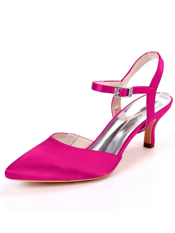 Chaussures de mariage chaussures de soirée satin bout pointu chaton talon chaussures de mariée