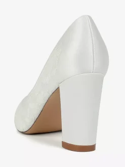 Chaussures de mariage en dentelle à bout pointu et talon épais