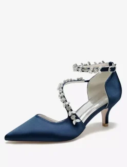 Chaussures de mariage Escarpins de mariée en satin à bout pointu