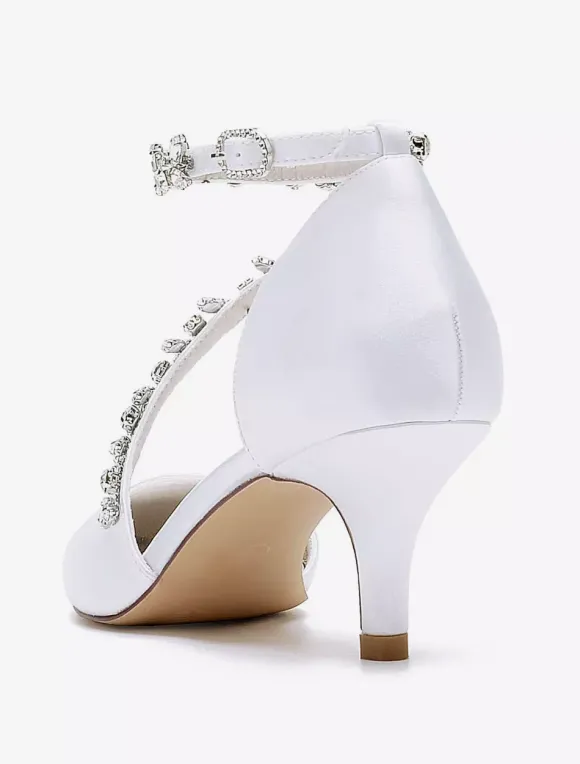 Chaussures de mariage Escarpins de mariée en satin à bout pointu