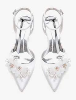 Chaussures de mariage Escarpins de mariée en satin à bout pointu