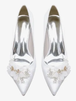 Chaussures de mariage Escarpins de mariée en satin à bout pointu