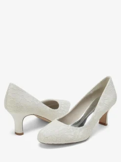 Chaussures de mariage Escarpins de mariée Dentelle Bout rond Brodé