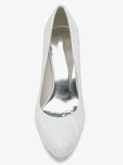 Chaussures de mariage Escarpins de mariée Dentelle Bout rond Brodé