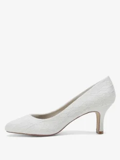 Chaussures de mariage Escarpins de mariée Dentelle Bout rond Brodé