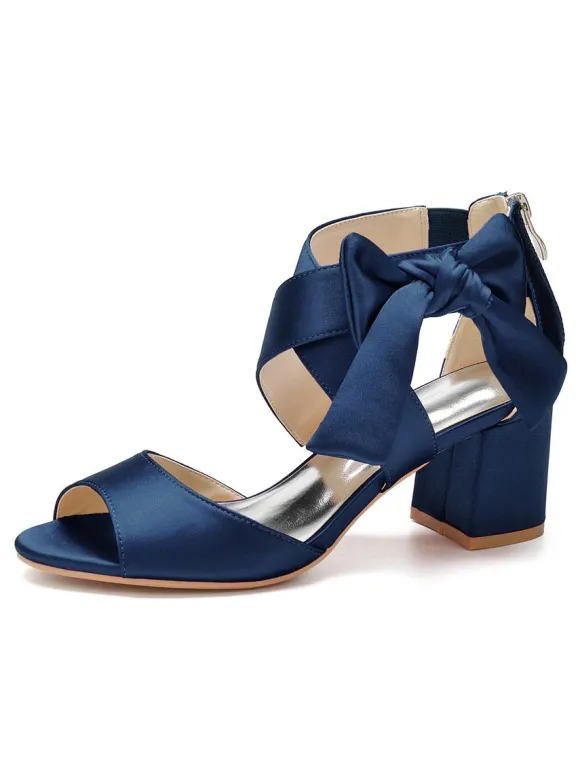 Chaussures de Mariages Femme à Talons Hauts avec Bout Ouvert Unicolore