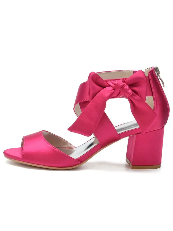 Chaussures de Mariages Femme à Talons Hauts avec Bout Ouvert Unicolore