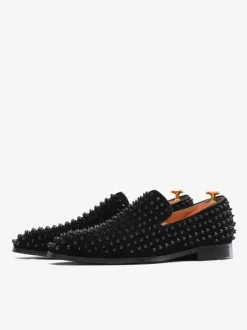 Chaussures de Mariage Soirée Hommes mocassins mode daim cuir Rivets illustration sans lacet chaussures de fête de bal