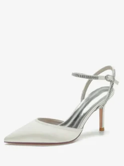 Chaussures de Mariage à Talons Hauts Femme avec Bout Pointu en Paillettes Unicolore