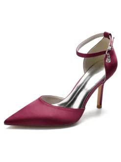 Chaussures de Mariage à Talons Hauts Femme avec Bout Pointu en Paillettes Unicolore