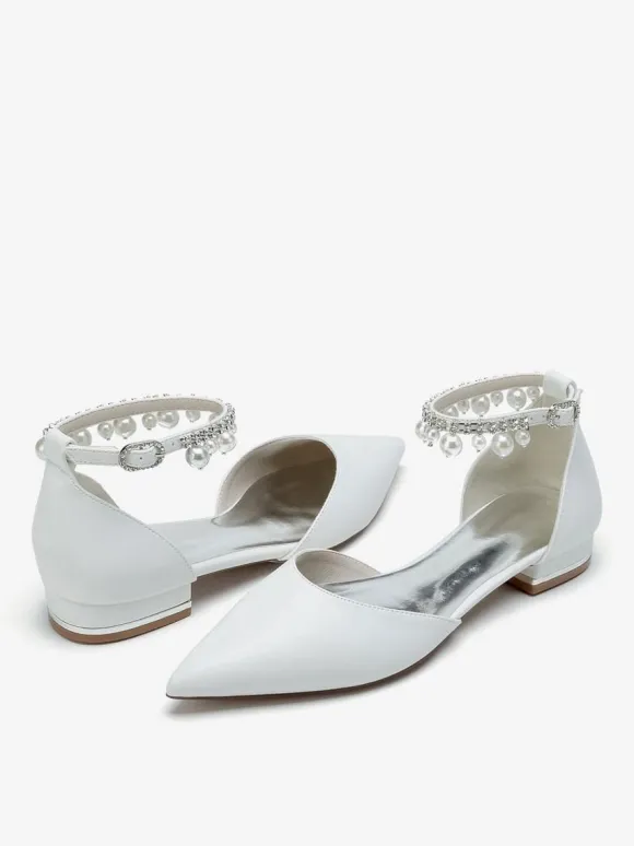Chaussures de mariée Appartements de mariée en cuir PU Bout pointu
