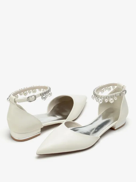 Chaussures de mariée Appartements de mariée en cuir PU Bout pointu