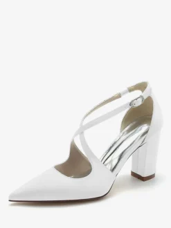 Chaussures de mariée chaussures mariage bout pointu talon épais boucle réglable