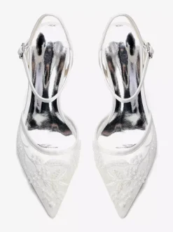 Chaussures de mariée en satin à bout pointu et talon compensé