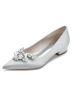Chaussures de Mariée Femme à Plate avec Bout Pointu Unicolore