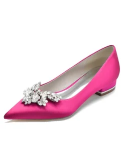 Chaussures de Mariée Femme à Plate avec Bout Pointu Unicolore