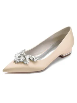 Chaussures de Mariée Femme à Plate avec Bout Pointu Unicolore